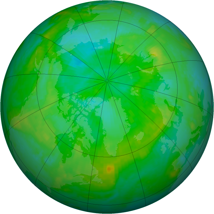 Arctic ozone map for 30 July 2001